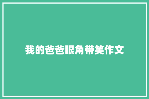 我的爸爸眼角带笑作文