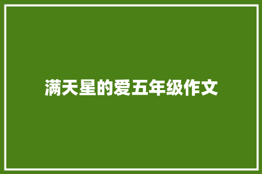 满天星的爱五年级作文 写作社区