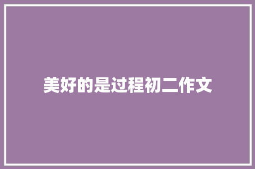 美好的是过程初二作文 简历模板