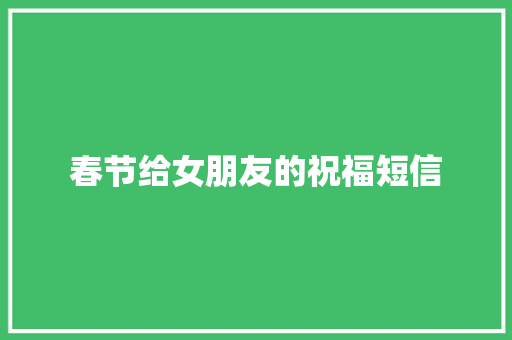 春节给女朋友的祝福短信 写作社区