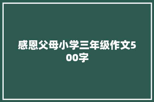 感恩父母小学三年级作文500字