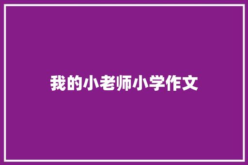 我的小老师小学作文 商业文案