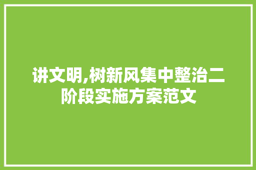 讲文明,树新风集中整治二阶段实施方案范文 词汇积累