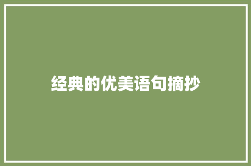 经典的优美语句摘抄 简历模板