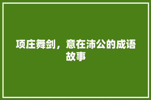 项庄舞剑，意在沛公的成语故事 简历模板