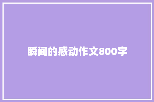 瞬间的感动作文800字 报告写作