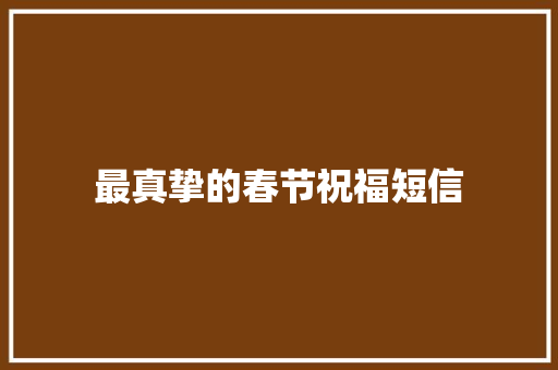 最真挚的春节祝福短信 写作社区