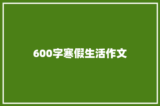 600字寒假生活作文 报告写作