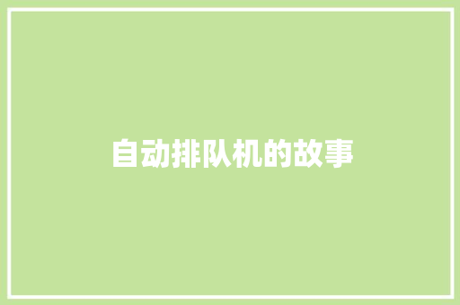 自动排队机的故事 简历模板