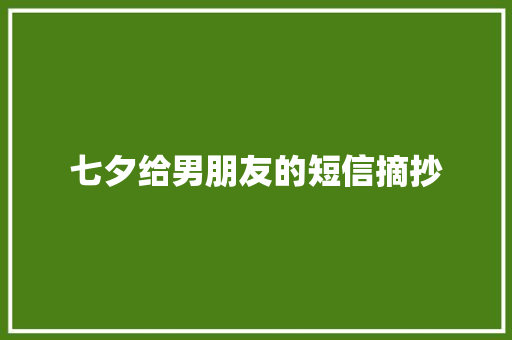 七夕给男朋友的短信摘抄 简历模板