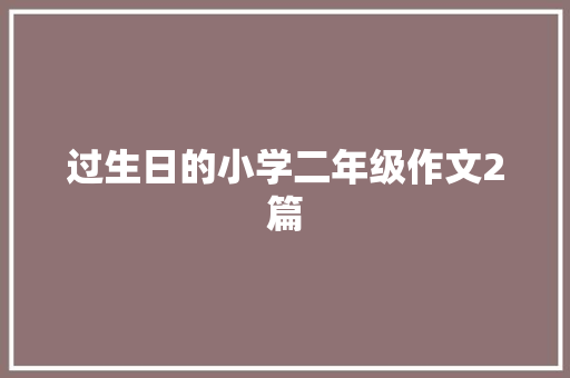 过生日的小学二年级作文2篇