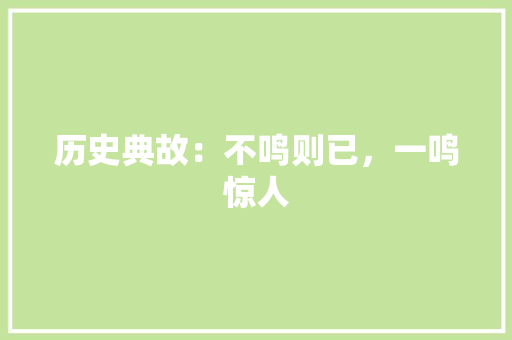 历史典故：不鸣则已，一鸣惊人 简历模板