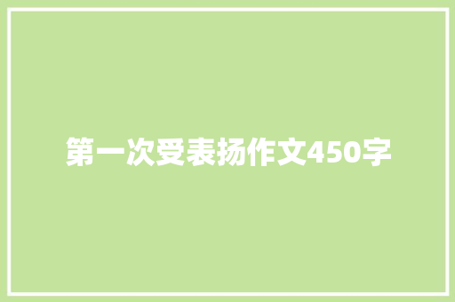 第一次受表扬作文450字 词汇积累