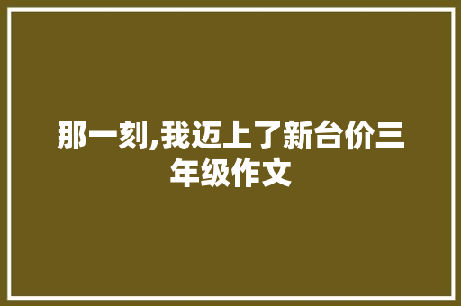 那一刻,我迈上了新台价三年级作文 词汇积累