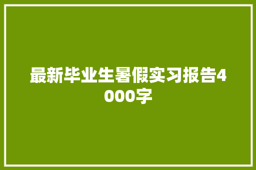 最新毕业生暑假实习报告4000字 简历模板