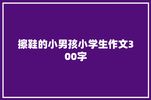 擦鞋的小男孩小学生作文300字 简历模板