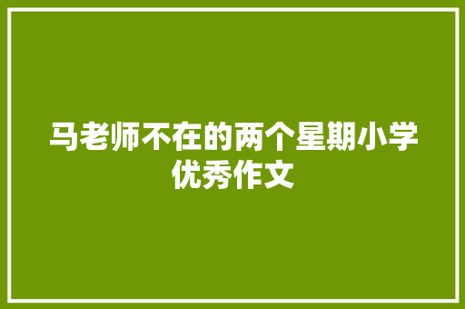 马老师不在的两个星期小学优秀作文 商业文案