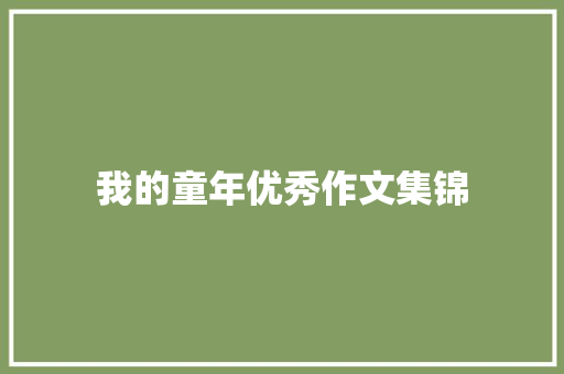 我的童年优秀作文集锦 词汇积累