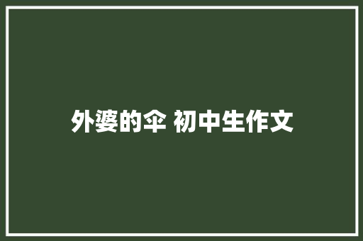 外婆的伞 初中生作文 报告写作