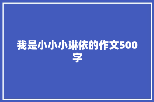 我是小小小琳依的作文500字 词汇积累