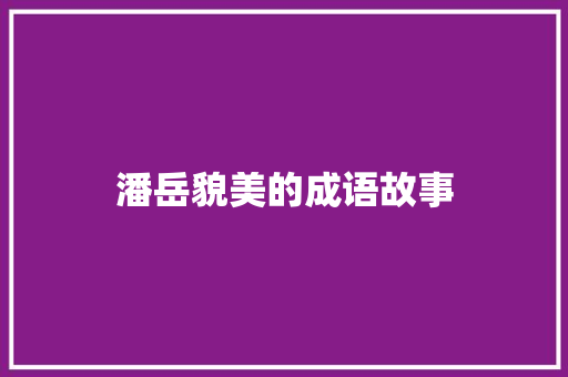 潘岳貌美的成语故事 报告写作