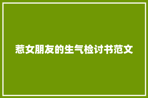 惹女朋友的生气检讨书范文 简历模板