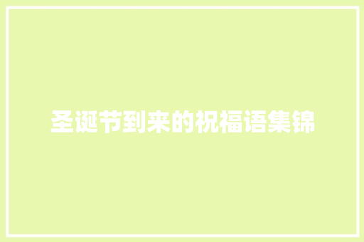 圣诞节到来的祝福语集锦 报告写作