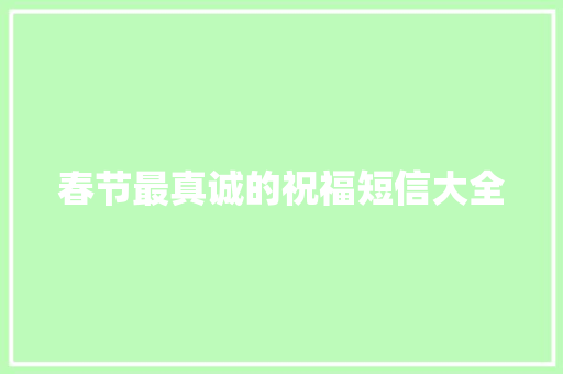 春节最真诚的祝福短信大全 商业文案