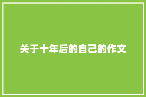 关于十年后的自己的作文 简历模板