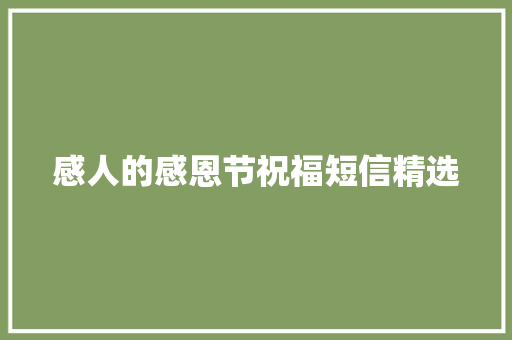感人的感恩节祝福短信精选 报告写作