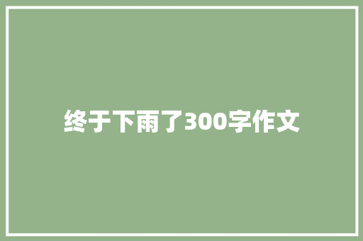 终于下雨了300字作文 词汇积累