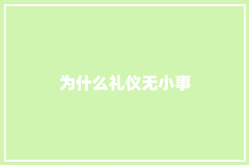 为什么礼仪无小事 写作技巧