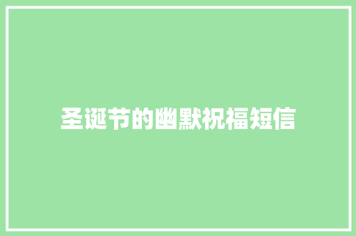 圣诞节的幽默祝福短信 报告写作