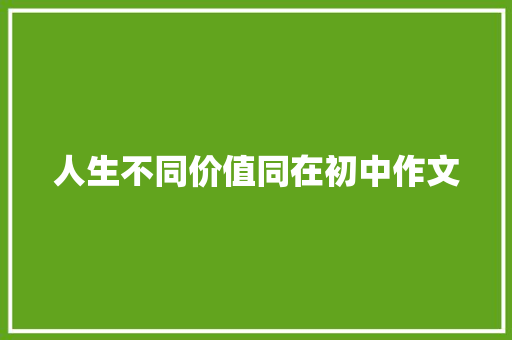 人生不同价值同在初中作文 商业文案