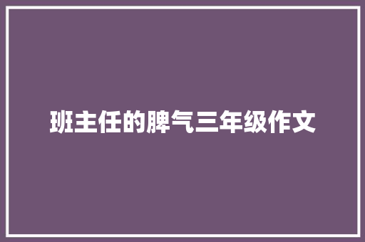 班主任的脾气三年级作文 商业文案