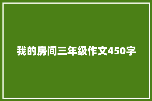 我的房间三年级作文450字 写作素材