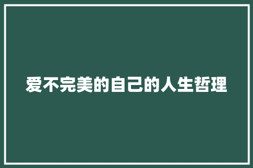 爱不完美的自己的人生哲理 商业文案