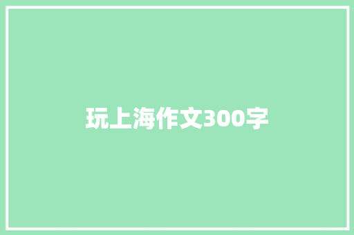 玩上海作文300字 词汇积累