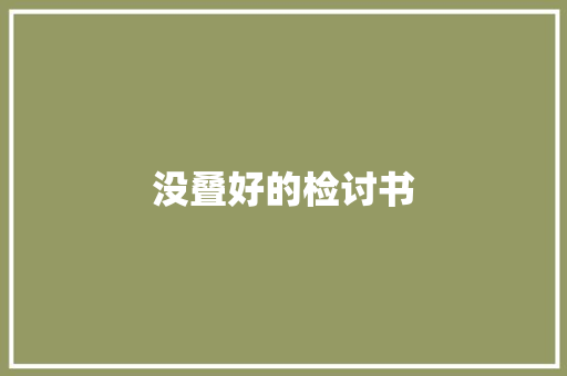 没叠好的检讨书 诗歌创作
