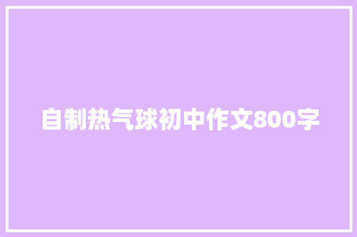 自制热气球初中作文800字 写作技巧