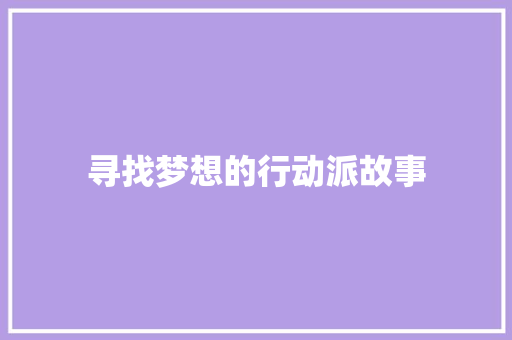 寻找梦想的行动派故事 报告写作