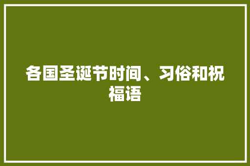 各国圣诞节时间、习俗和祝福语 简历模板