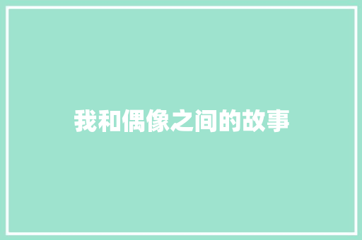 我和偶像之间的故事 诗歌创作