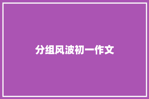 分组风波初一作文