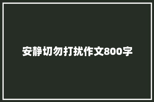 安静切勿打扰作文800字 简历模板