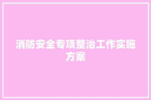 消防安全专项整治工作实施方案 词汇积累
