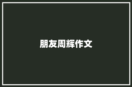 朋友周辉作文