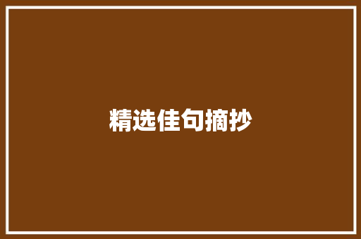 精选佳句摘抄