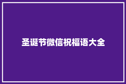 圣诞节微信祝福语大全