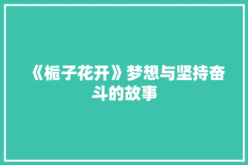 《栀子花开》梦想与坚持奋斗的故事 简历模板